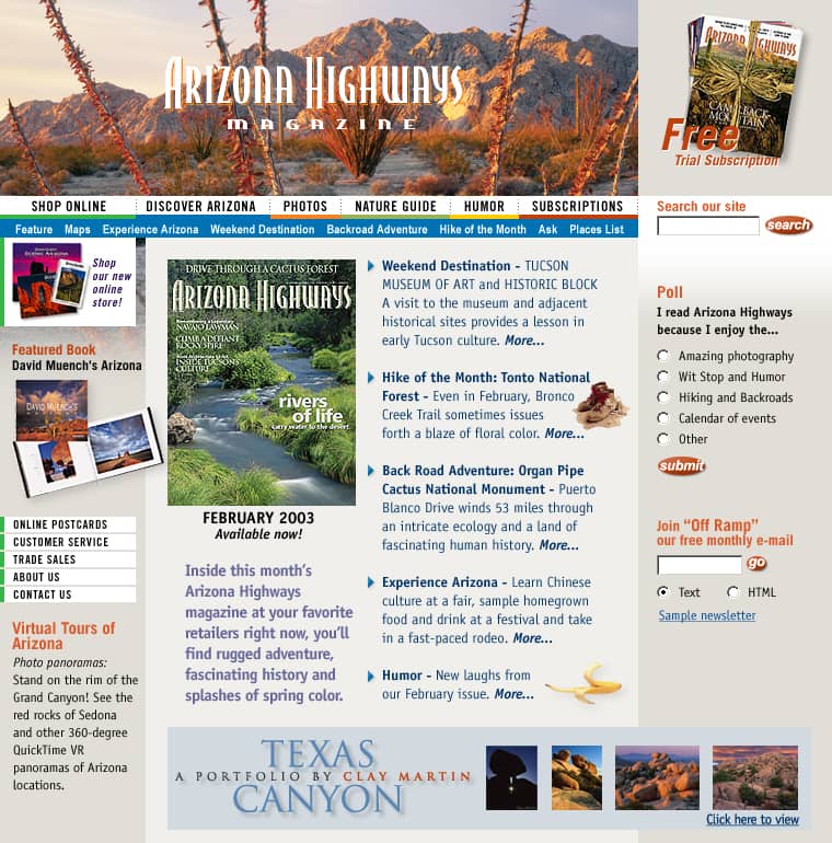 Arizona Highways Magazine Website