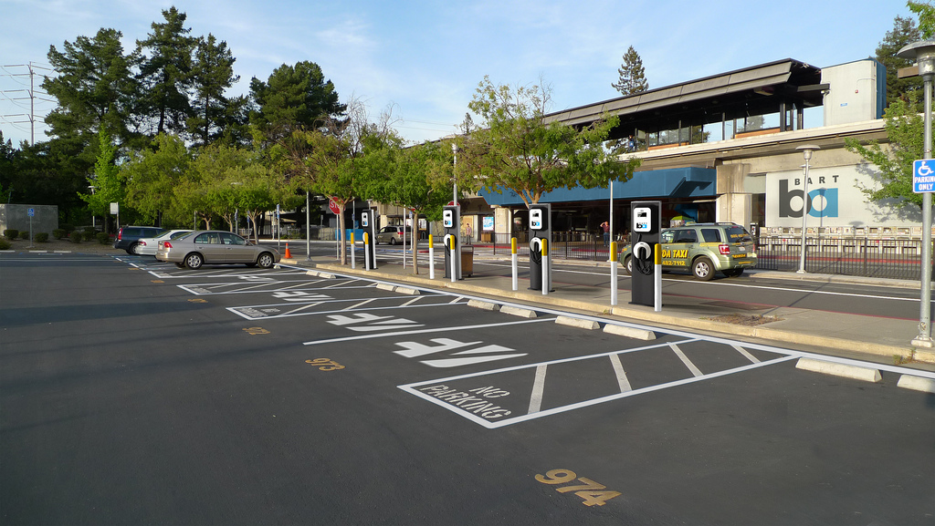 Parking Lot with EV Chargers